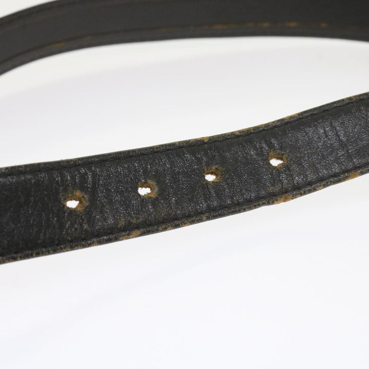 Celine Horse Carriage Belt Leather 2Set Black Auth bs9815