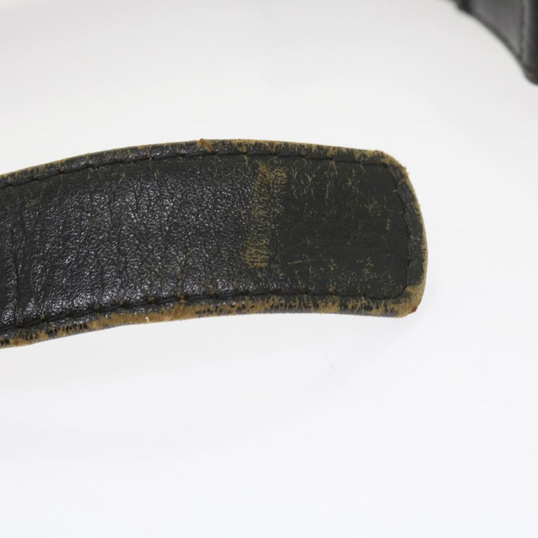 Celine Horse Carriage Belt Leather 2Set Black Auth bs9815
