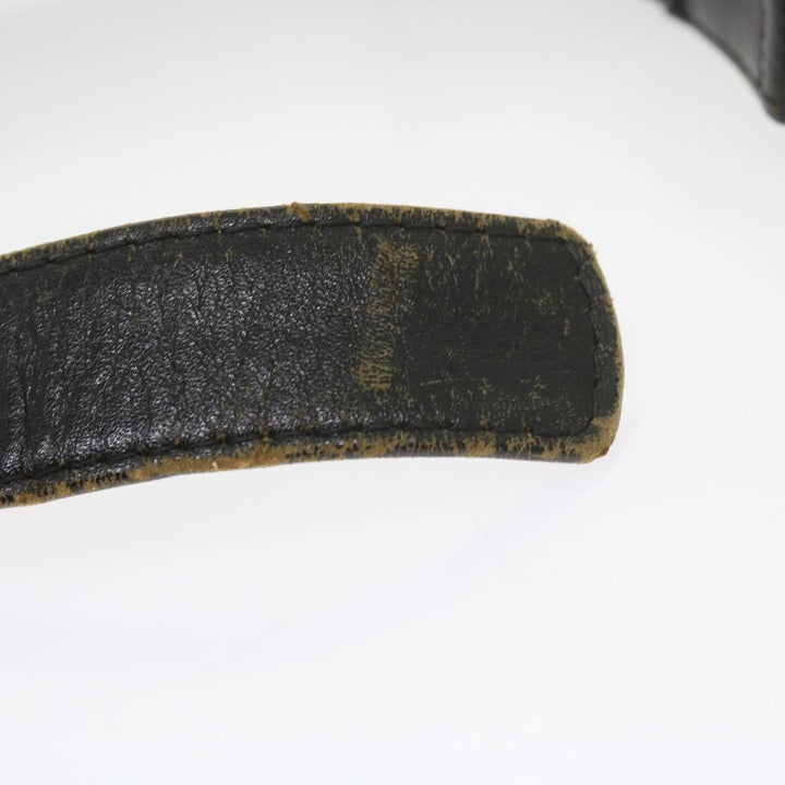 Celine Horse Carriage Belt Leather 2Set Black Auth bs9815