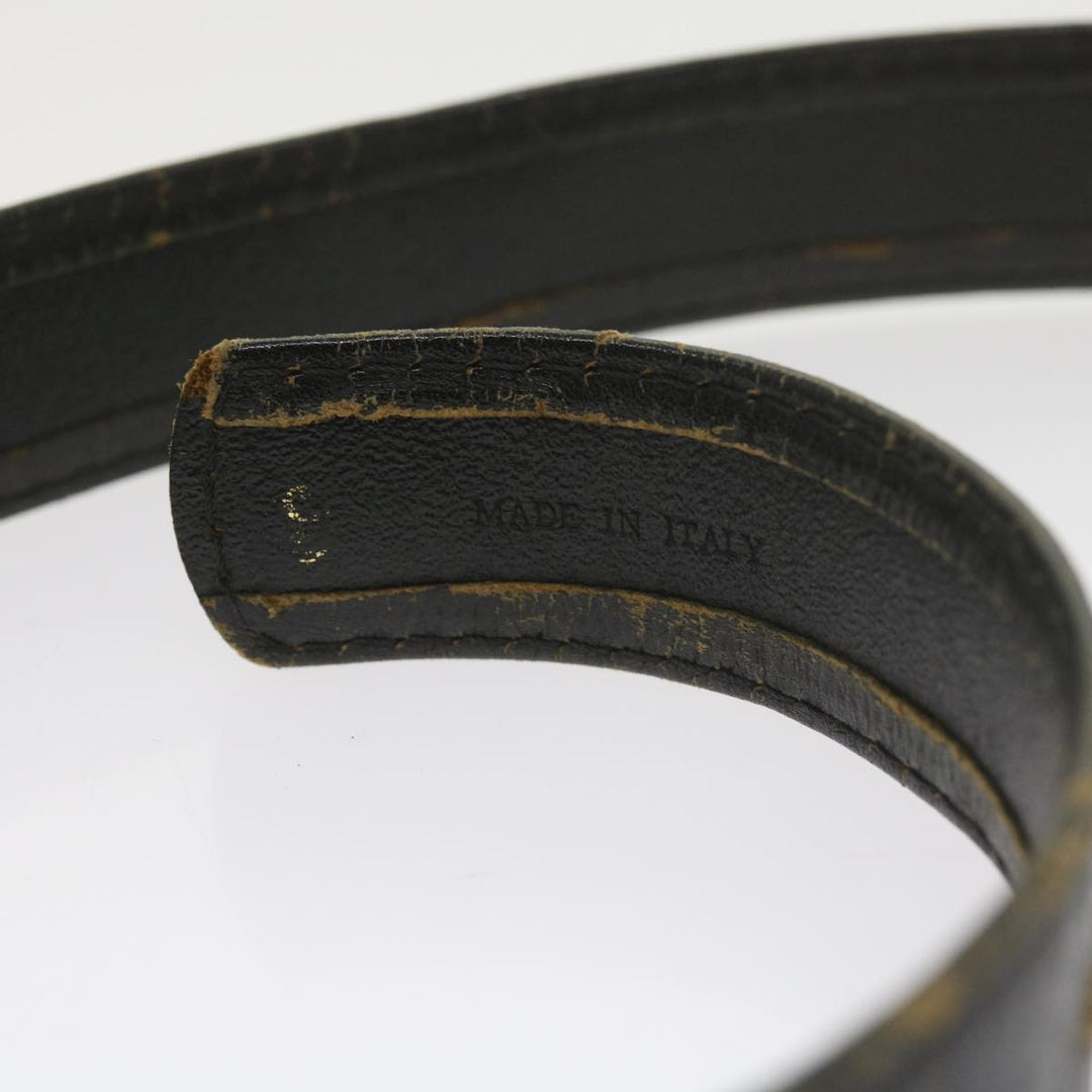 Celine Horse Carriage Belt Leather 2Set Black Auth bs9815