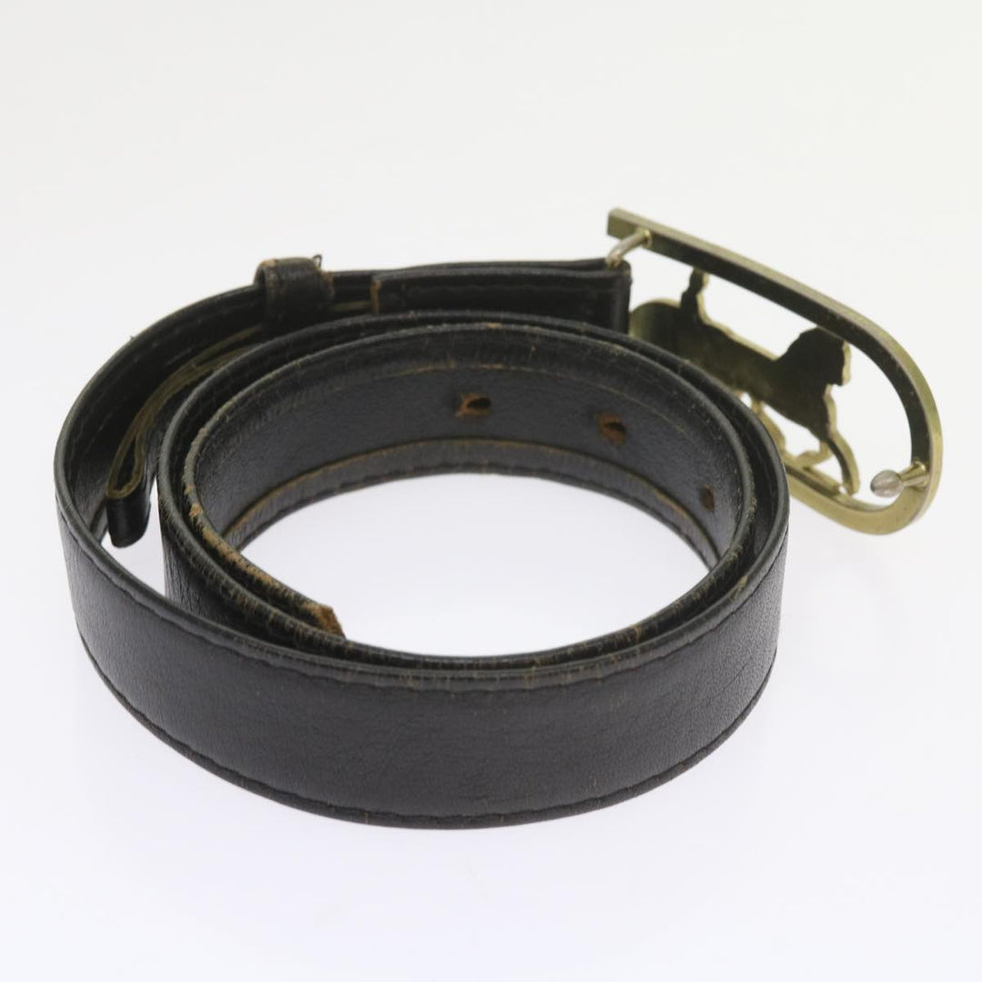 Celine Horse Carriage Belt Leather 2Set Black Auth bs9815