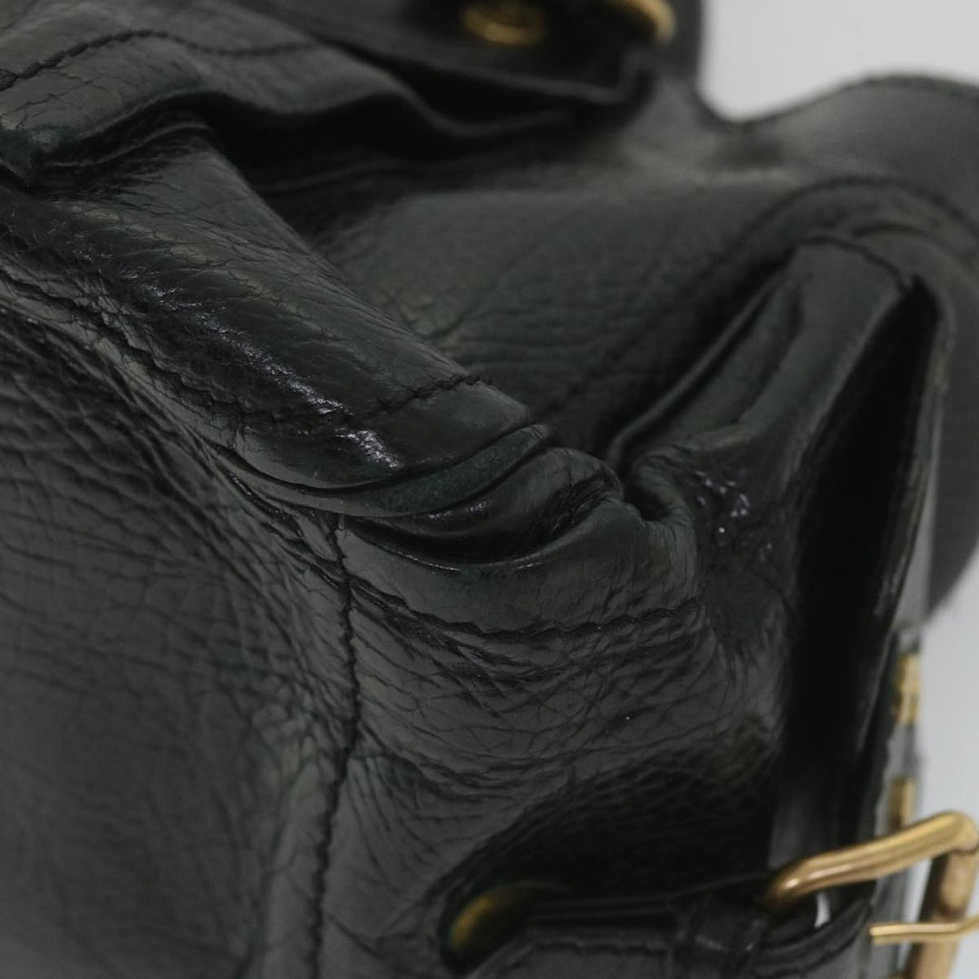 Celine Hand Bag Leather Black  9854
