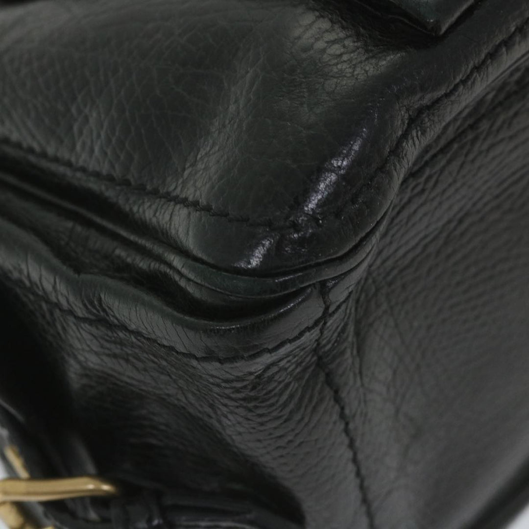 Celine Hand Bag Leather Black  9854