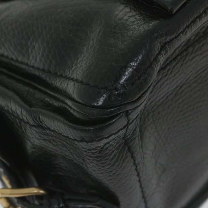 Celine Hand Bag Leather Black  9854