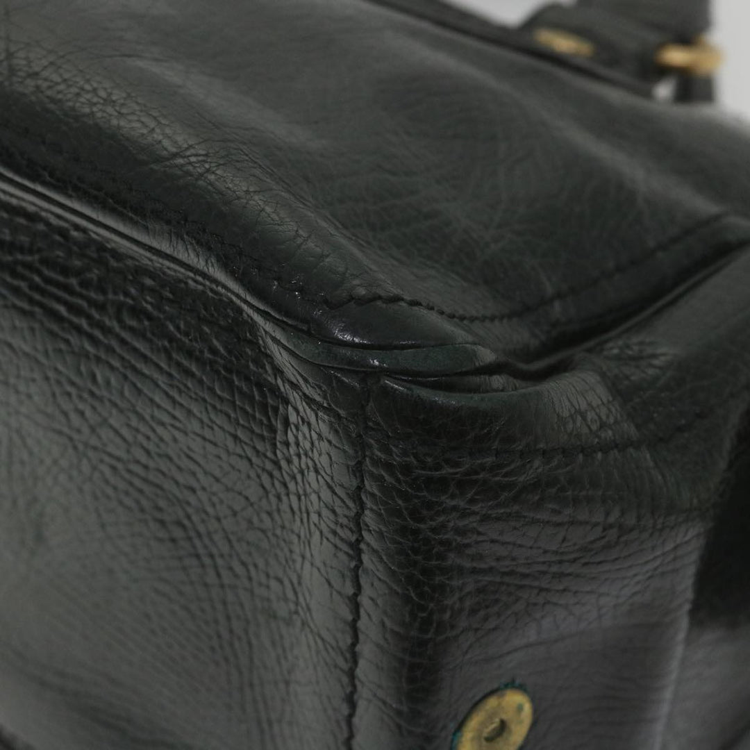 Celine Hand Bag Leather Black  9854