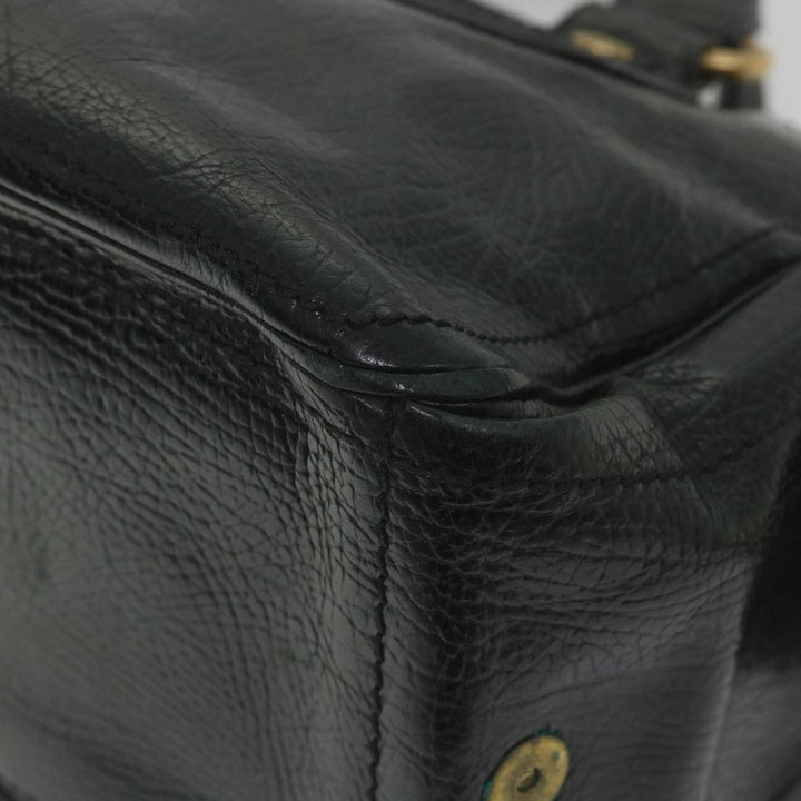 Celine Hand Bag Leather Black  9854