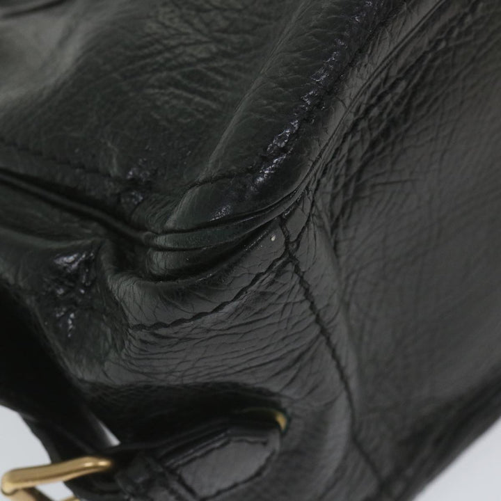 Celine Hand Bag Leather Black  9854