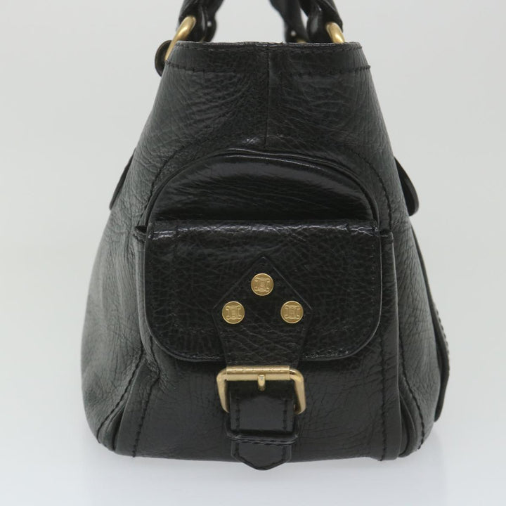 Celine Hand Bag Leather Black  9854