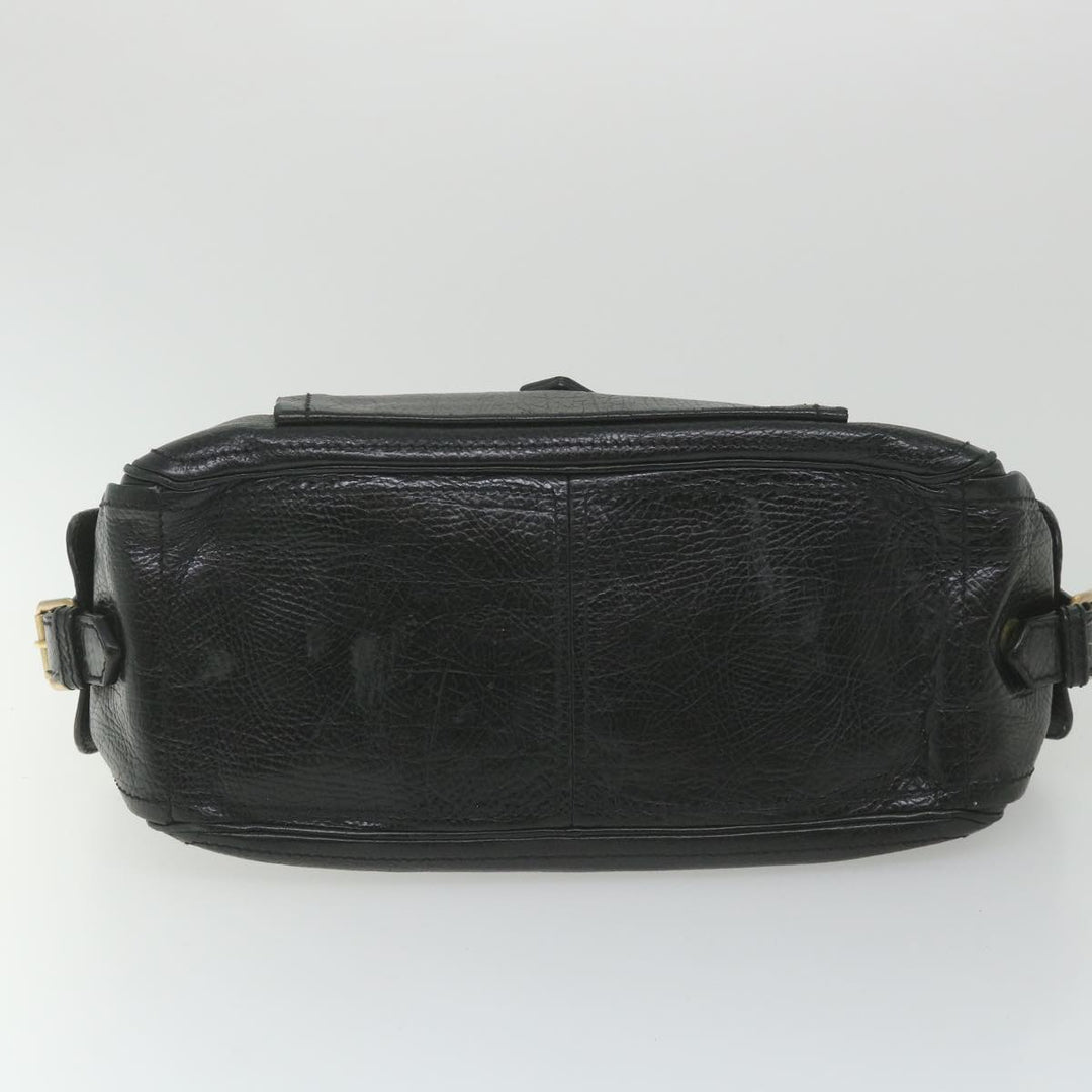Celine Hand Bag Leather Black  9854