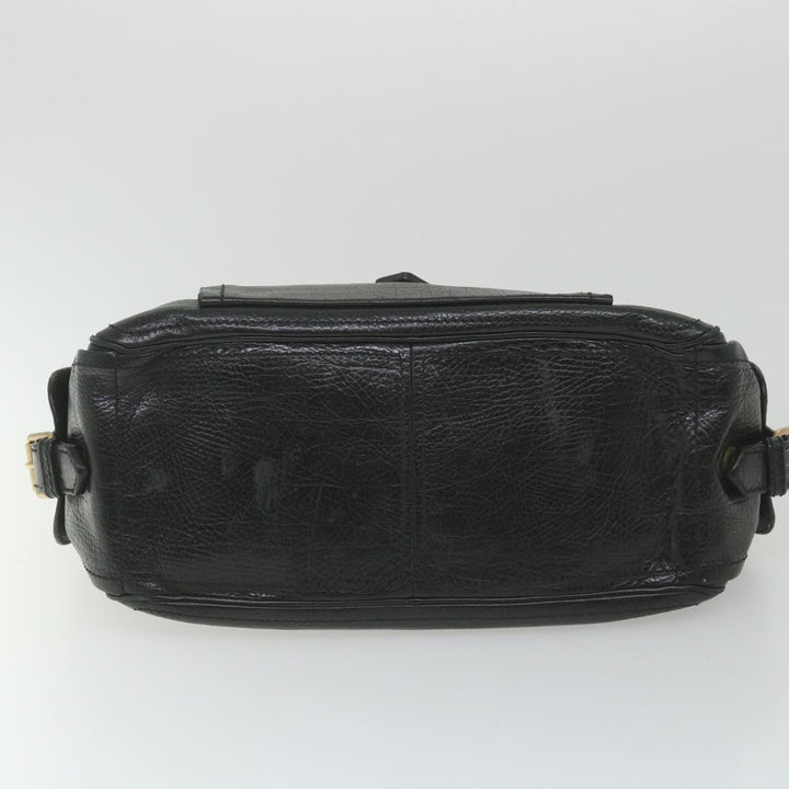 Celine Hand Bag Leather Black  9854