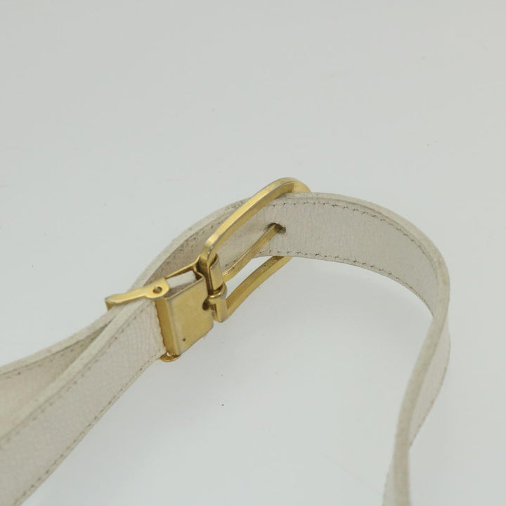 CHRISTIAN Top quality Dior Honeycomb Canvas Shoulder Bag Leather White Auth bs9992