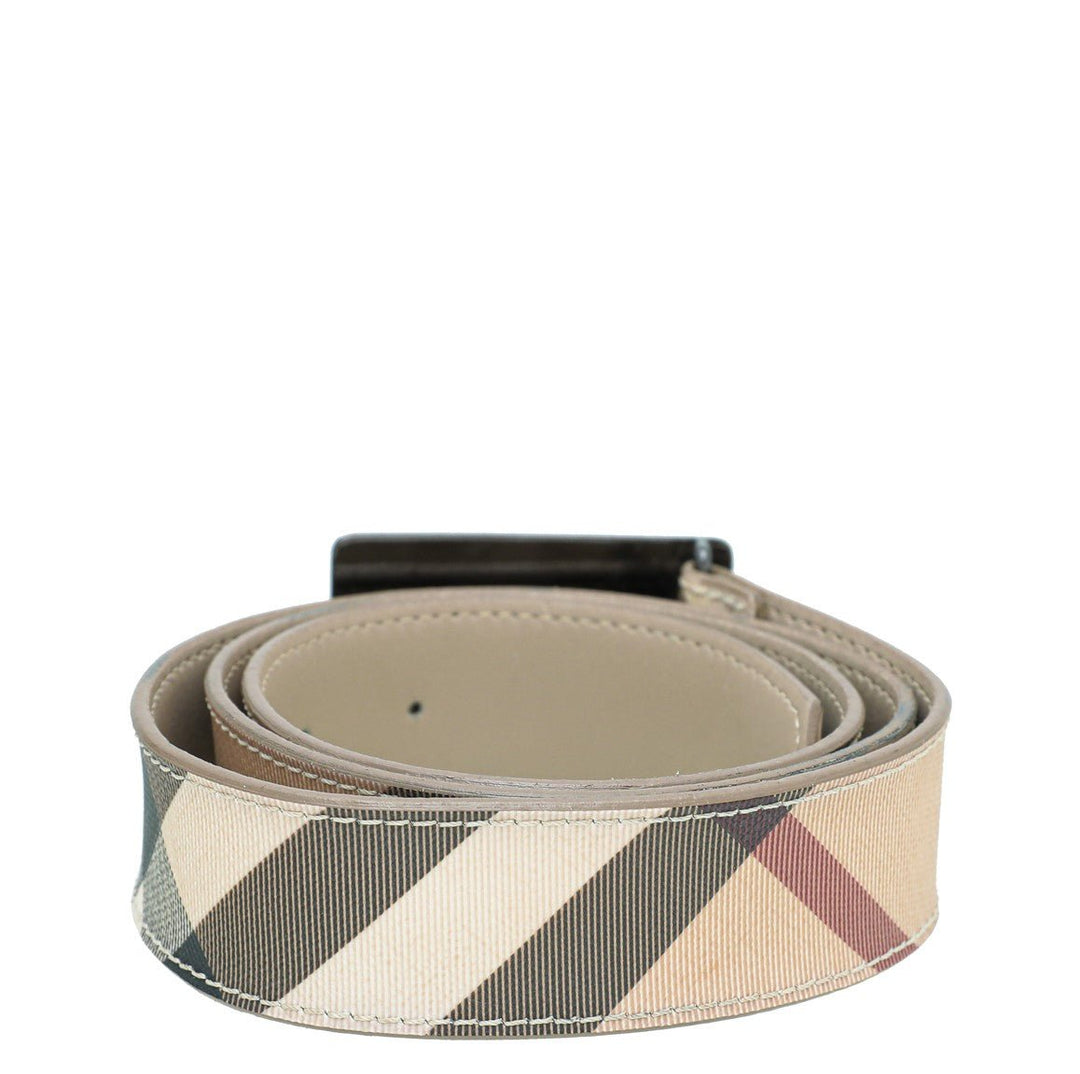 Burberry Beige Nova Check Buckle Belt 36