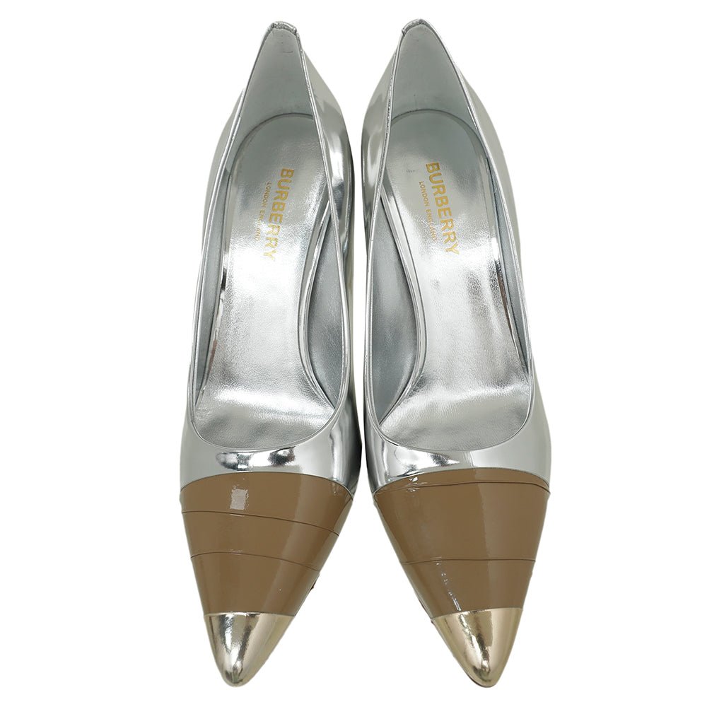 Burberry Bicolor Annalise Mirror Pumps 37