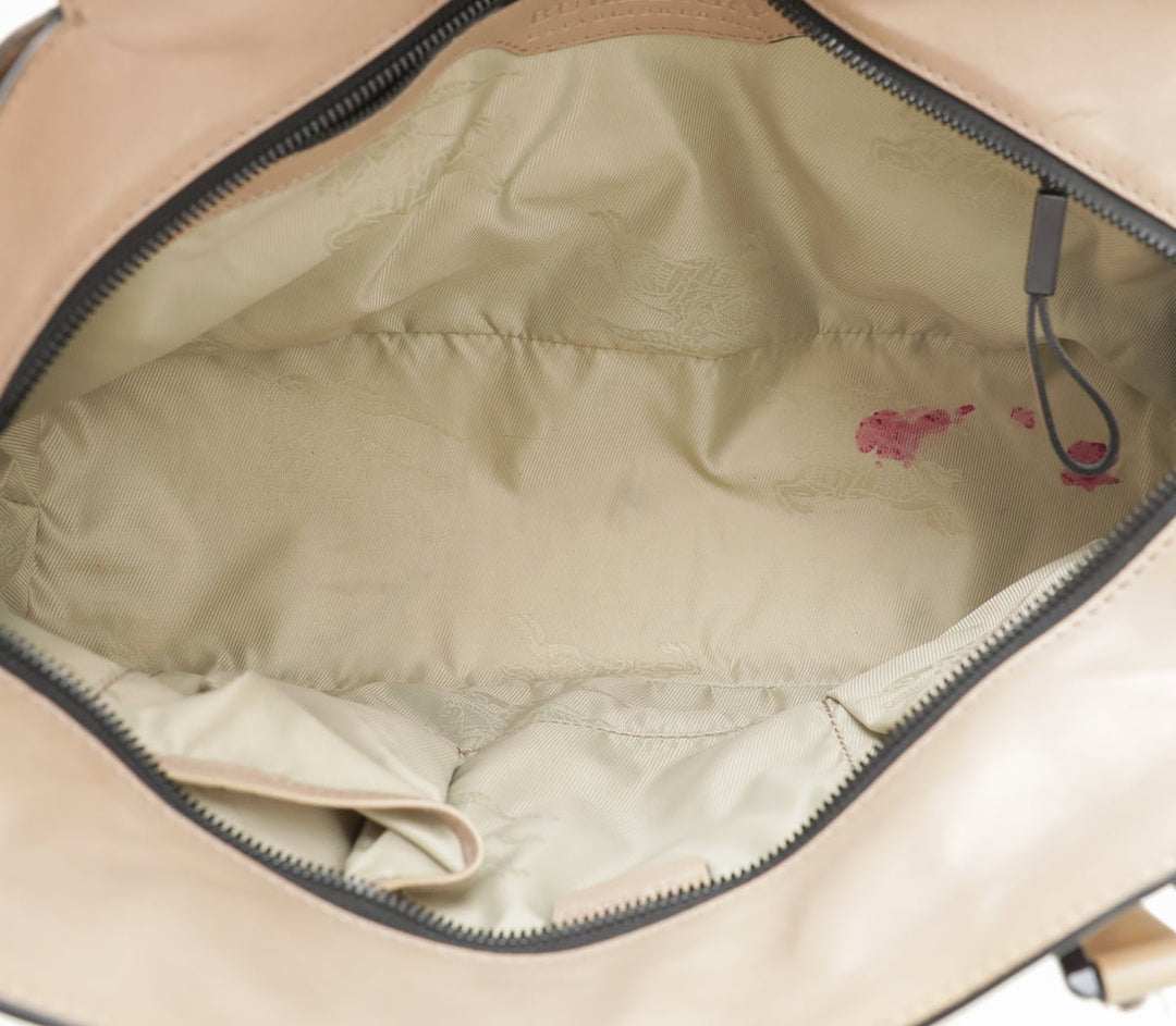 Burberry Bicolor Bridle House Check Satchel Tote Bag