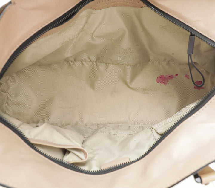Burberry Bicolor Bridle House Check Satchel Tote Bag