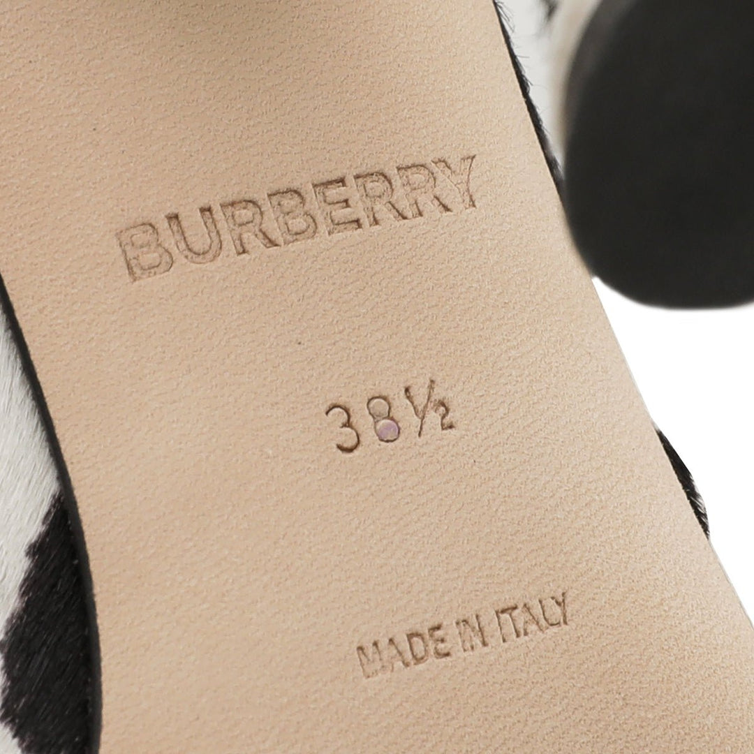 Burberry Bicolor Dalmatian Print Calf Hair Ava Pump 38.5