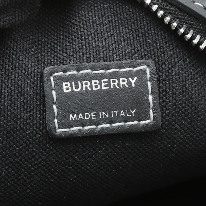 Burberry Bicolor Denim Graphic Logo Louise Round Bag