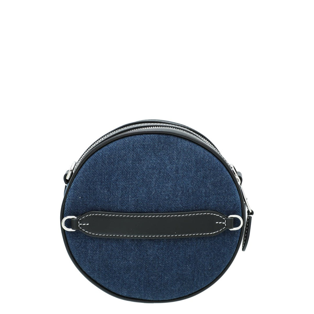 Burberry Bicolor Denim Graphic Logo Louise Round Bag