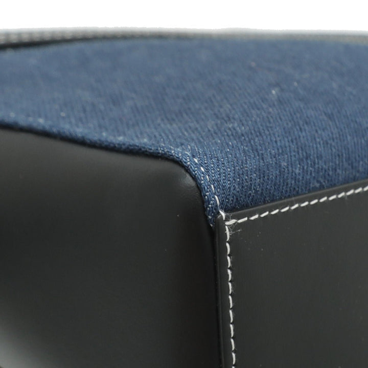 Burberry Bicolor Denim Logo Graphic Note Crossbody Bag