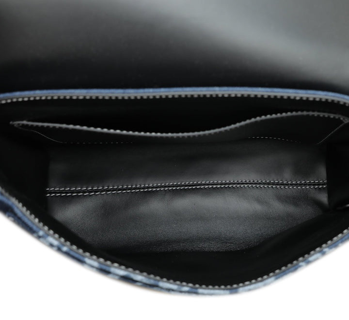 Burberry Bicolor Denim Logo Graphic Note Crossbody Bag