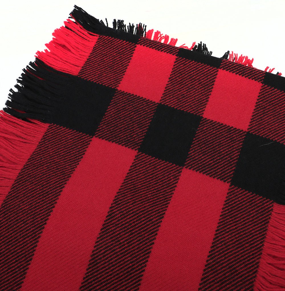 Burberry Bicolor Half Mega Check Wool Fringe Scarf