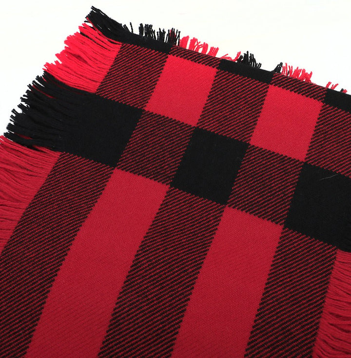 Burberry Bicolor Half Mega Check Wool Fringe Scarf