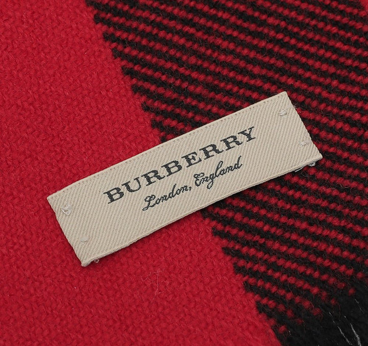 Burberry Bicolor Half Mega Check Wool Fringe Scarf