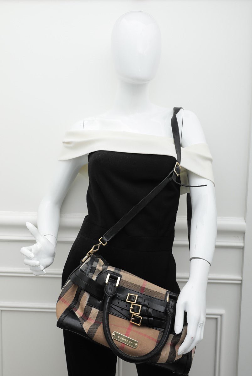 Burberry Bicolor House check Bridle Bowling Bag