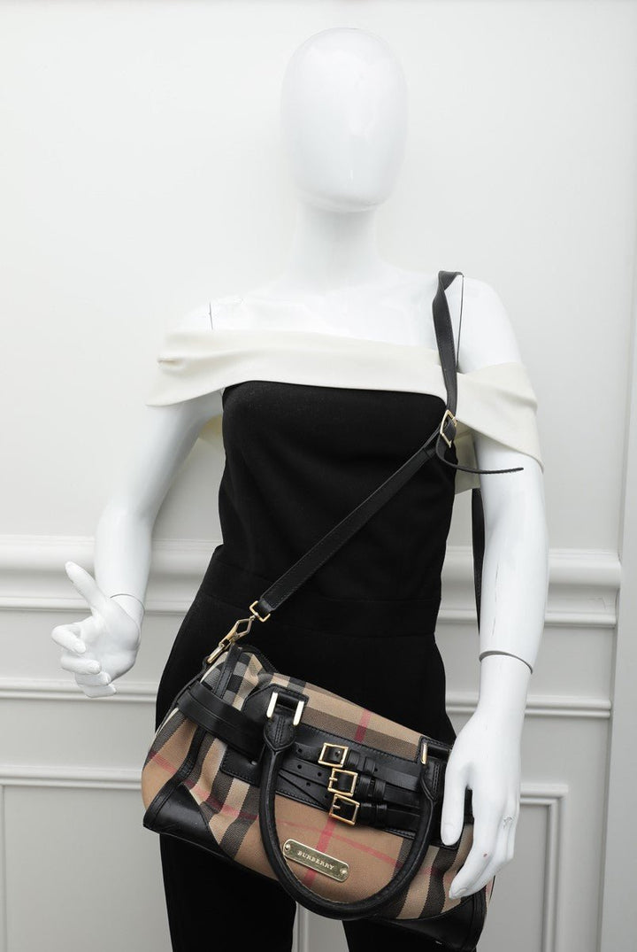 Burberry Bicolor House check Bridle Bowling Bag