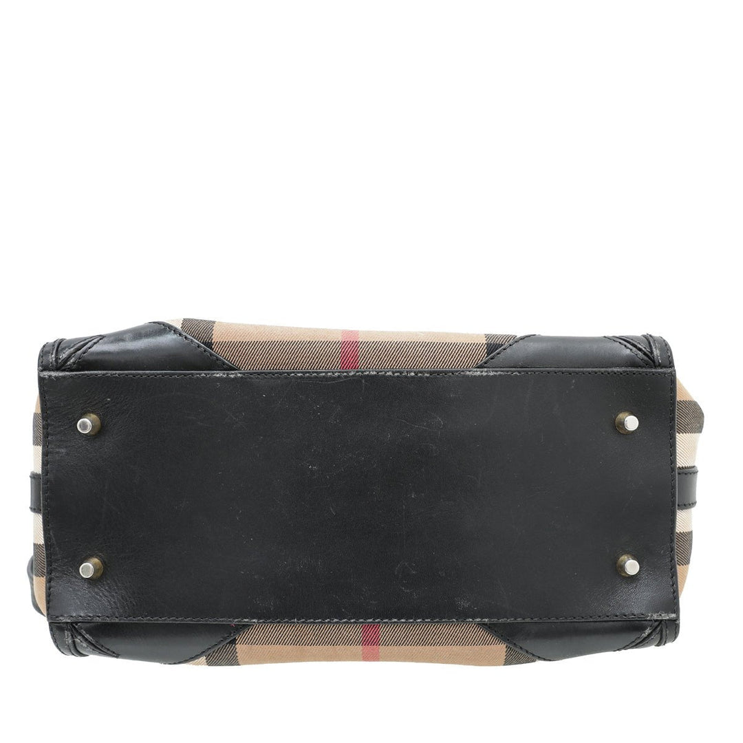 Burberry Bicolor House check Bridle Bowling Bag