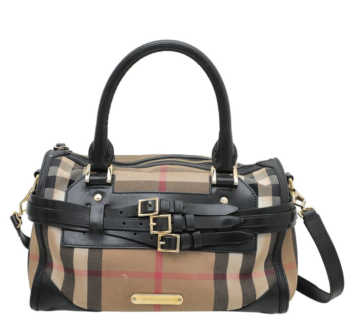Burberry Bicolor House check Bridle Bowling Bag