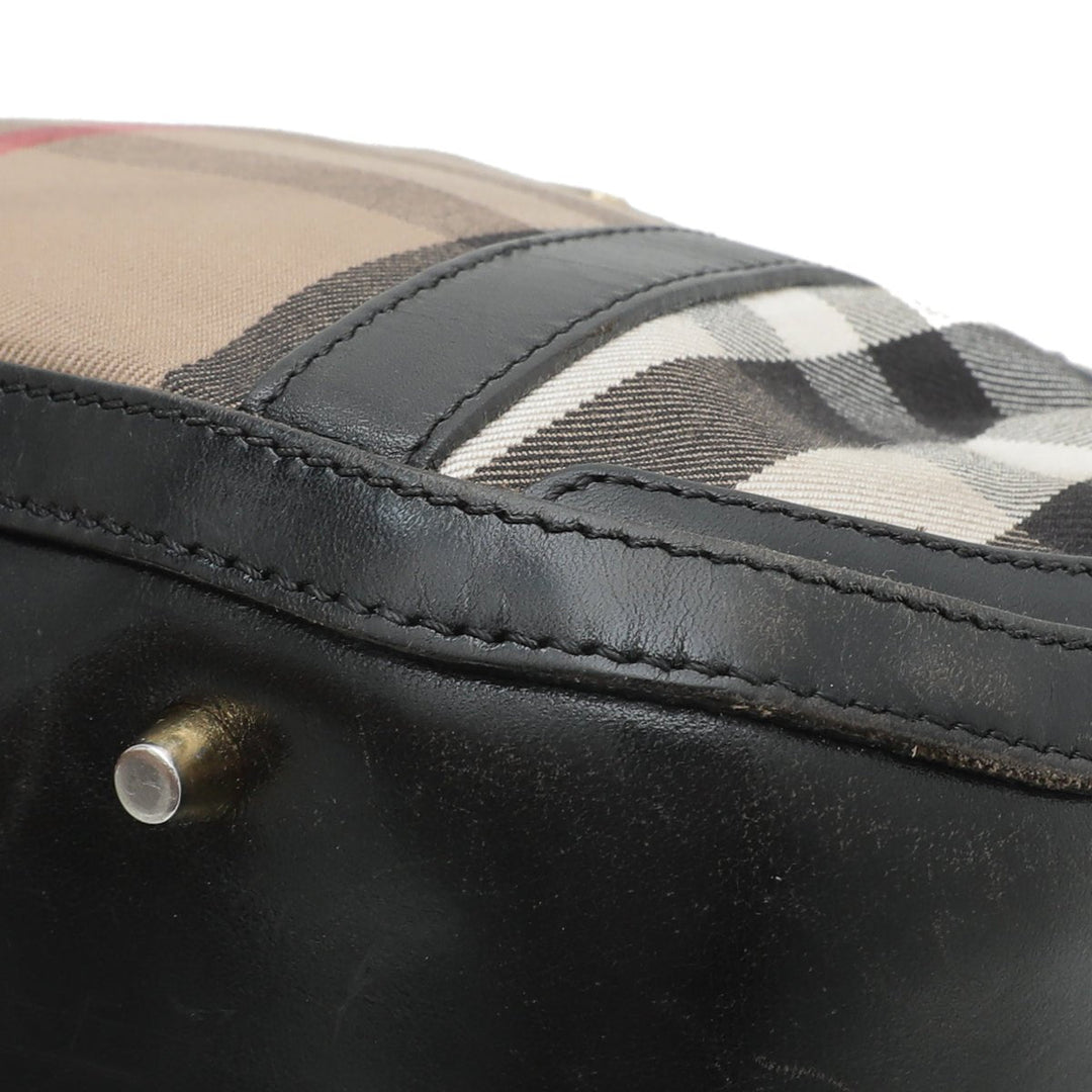 Burberry Bicolor House Check Orchard Satchel Bag
