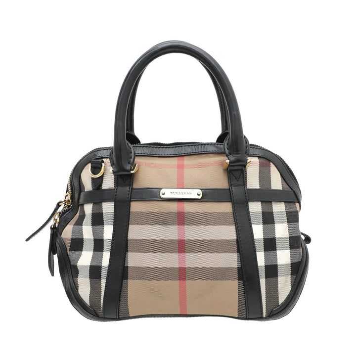 Burberry Bicolor House Check Orchard Satchel Bag
