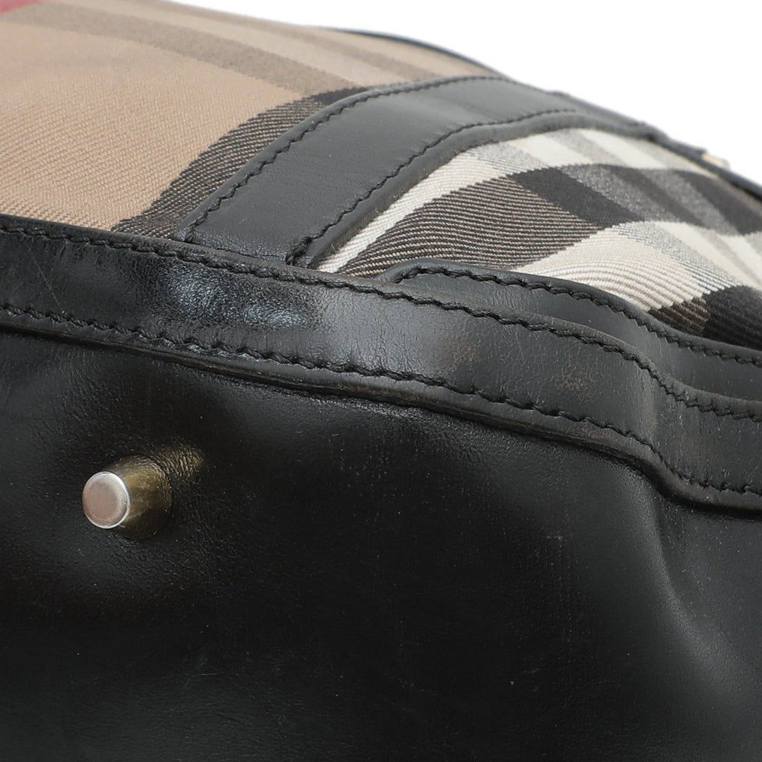 Burberry Bicolor House Check Orchard Satchel Bag