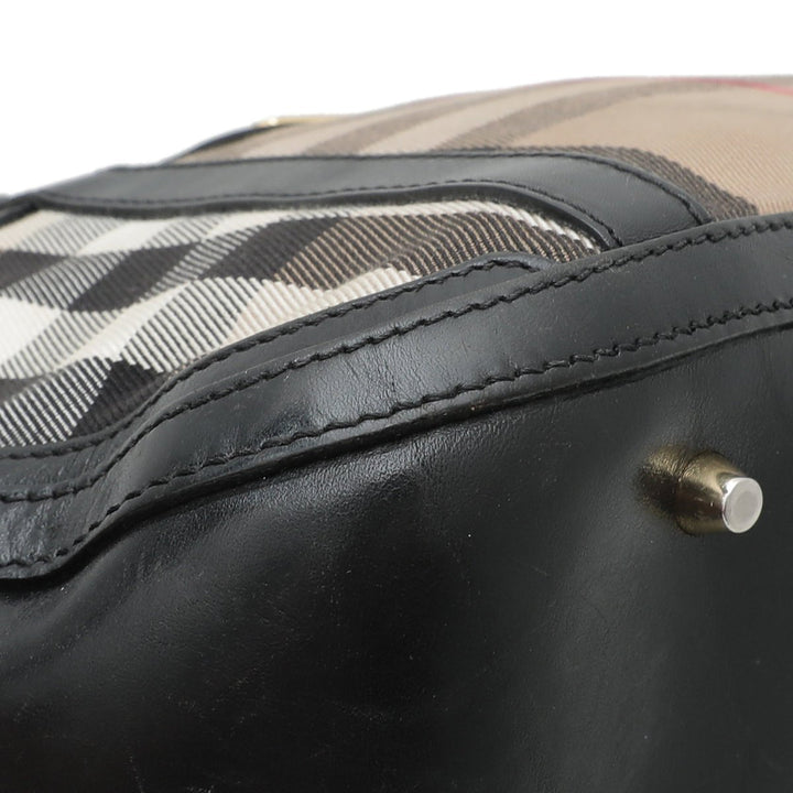 Burberry Bicolor House Check Orchard Satchel Bag