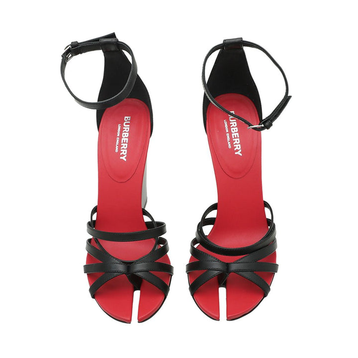 Burberry Bicolor Hove Ankle Strap Sandals 36