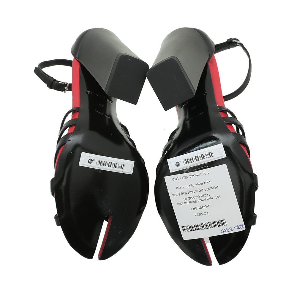 Burberry Bicolor Hove Ankle Strap Sandals 36
