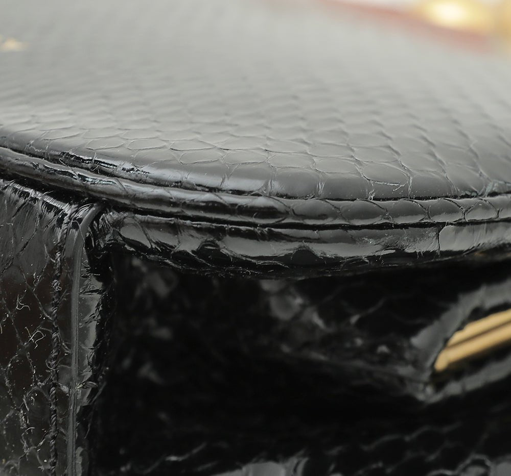 Burberry Bicolor Python Pochette Frame Bag