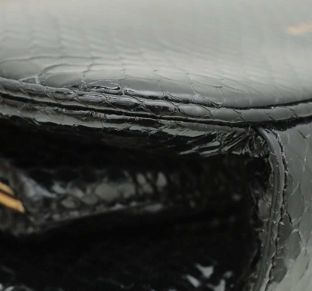 Burberry Bicolor Python Pochette Frame Bag