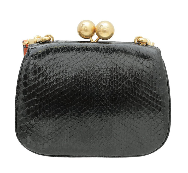 Burberry Bicolor Python Pochette Frame Bag