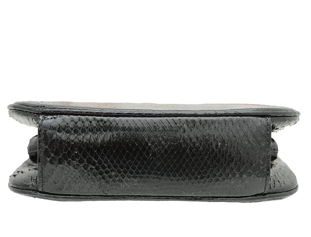 Burberry Bicolor Python Pochette Frame Bag