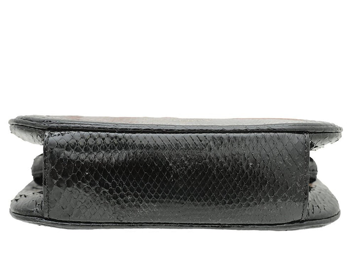 Burberry Bicolor Python Pochette Frame Bag