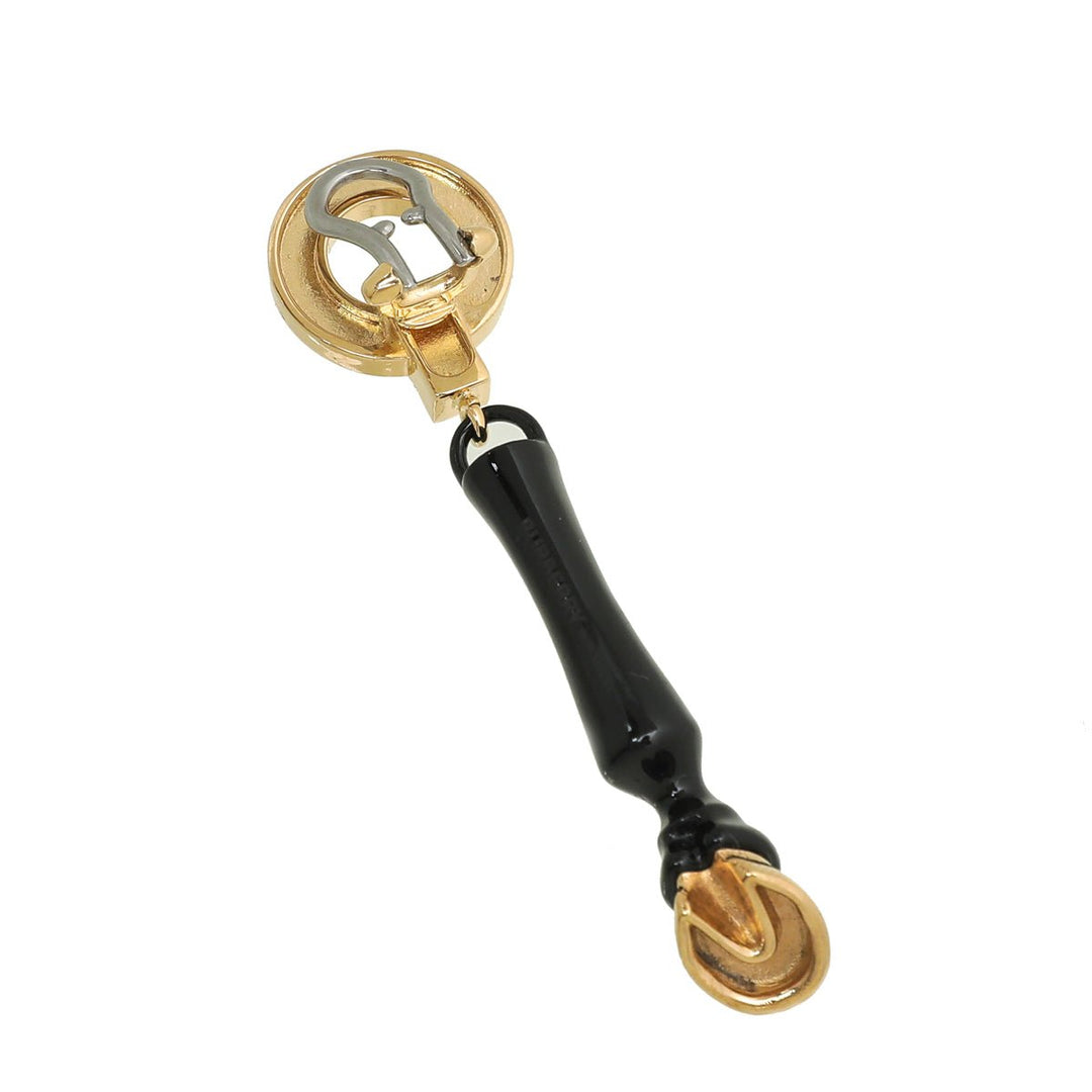 Burberry Bicolor Round Drop Horse Hoof Earrings