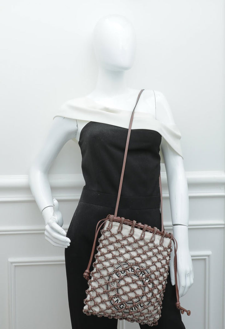 Burberry Bicolor Woven Drawstring Bag
