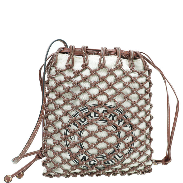 Burberry Bicolor Woven Drawstring Bag