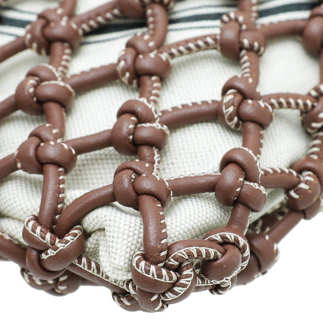 Burberry Bicolor Woven Drawstring Bag