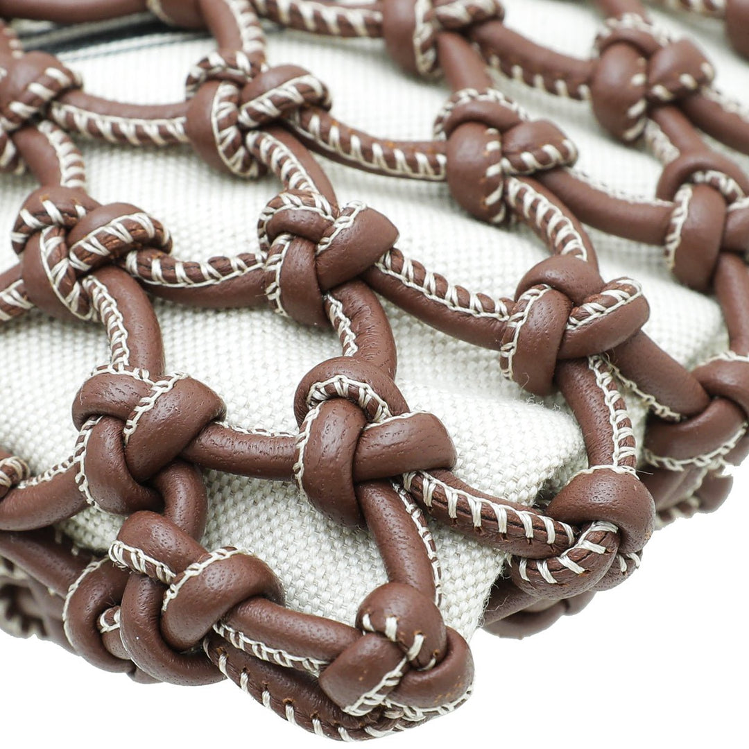 Burberry Bicolor Woven Drawstring Bag