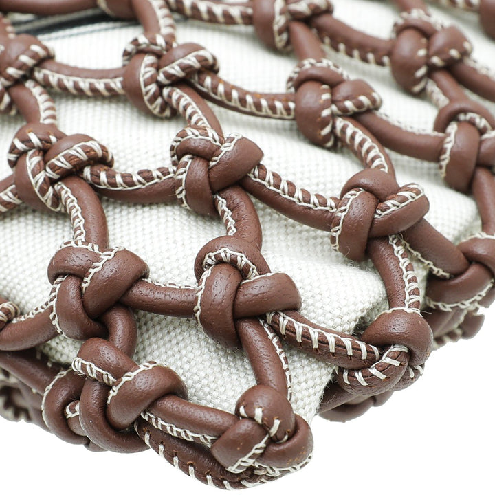 Burberry Bicolor Woven Drawstring Bag