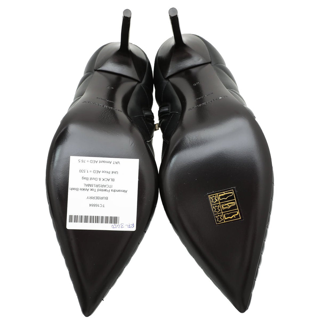 Burberry Black Alexandra Pointed Toe Ankle Boots 40