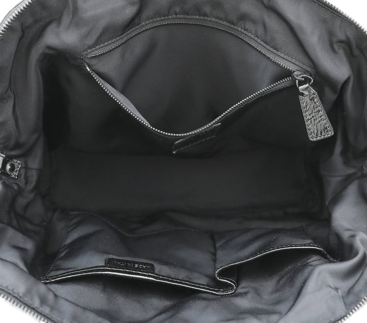 Burberry Black Nylon Beatcheck Floral Florence Bag